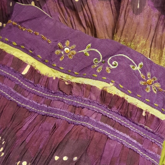 NWT, Chaudry KC Sports Purple Hand Dyed Skirt (flaws) - Picture 6 of 12